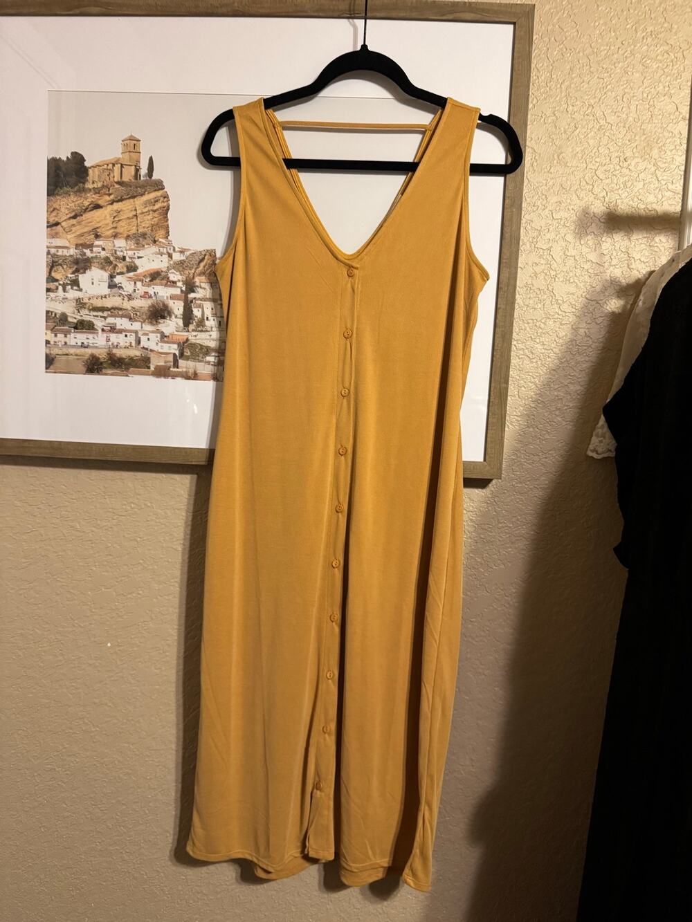 Solai the Label Mustard Light weight midi dress Large New